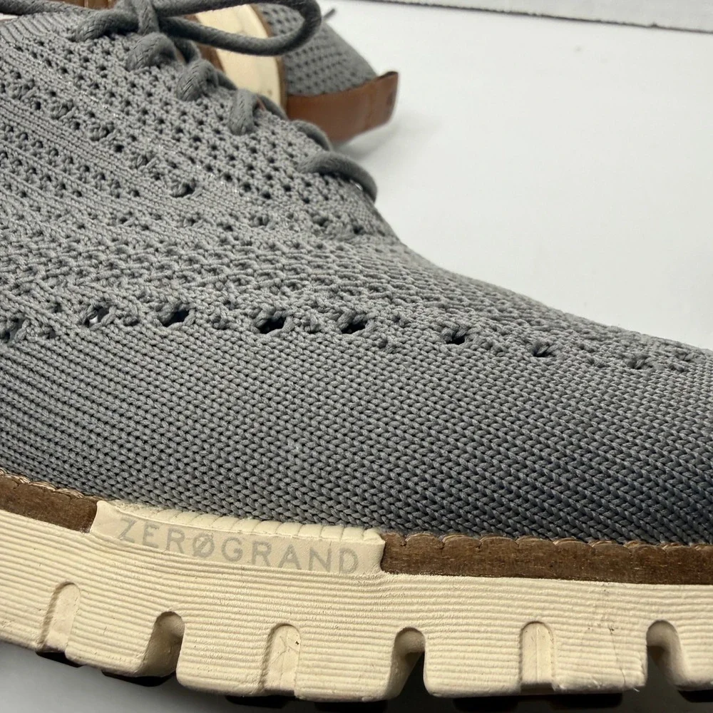 Cole Haan Zerogrand Remastered Stitchlite Wingtip Oxford Men 9M Grey Knit C39740 - Picture 8 of 10